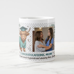 Highland Cow Dental Hygienist Graduation Photo Fra Large Coffee Mug