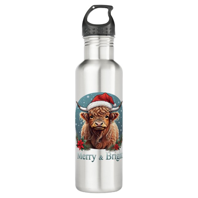 Highland Cow Essential T-Shirt 710 Ml Water Bottle (Front)