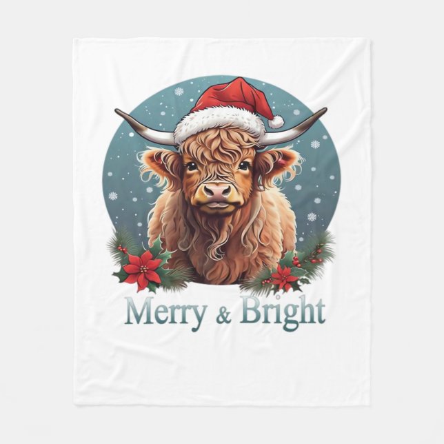 Highland Cow Essential T-Shirt Fleece Blanket (Front)
