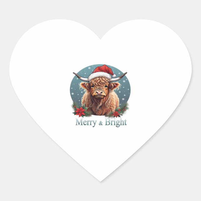 Highland Cow Essential T-Shirt Heart Sticker (Front)