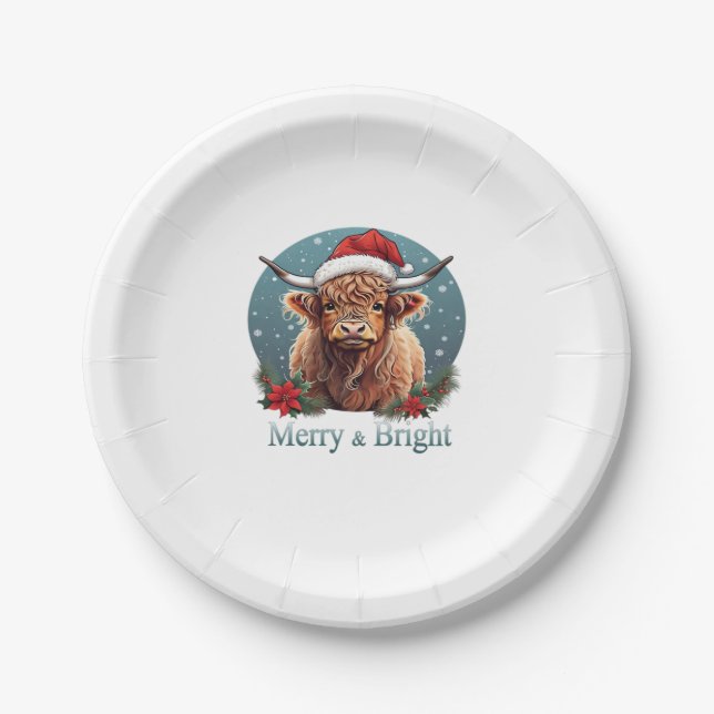 Highland Cow Essential T-Shirt Paper Plate (Front)