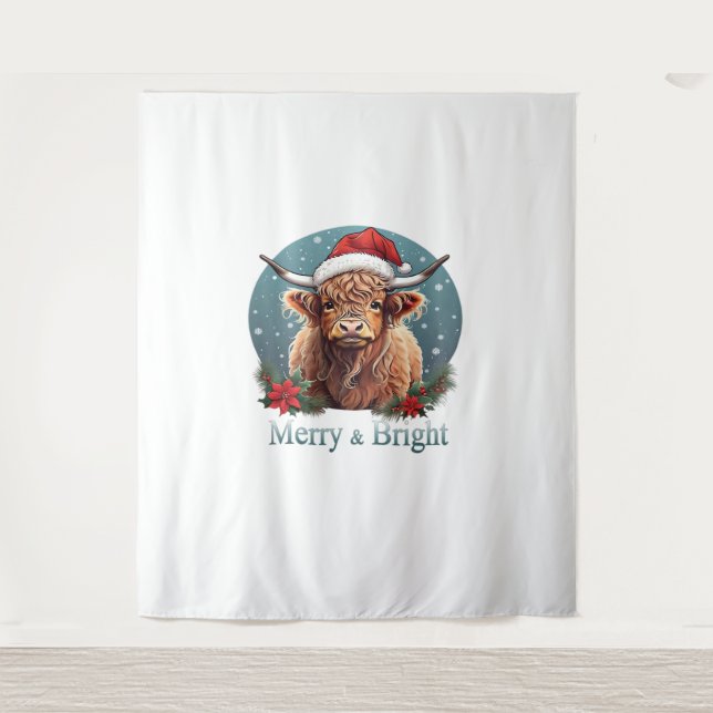 Highland Cow Essential T-Shirt Tapestry (Front)