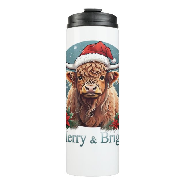 Highland Cow Essential T-Shirt Thermal Tumbler (Front)