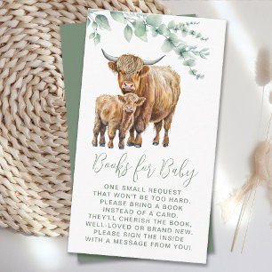 Highland Cow Eucalyptus Books For Baby Shower  Enclosure Card