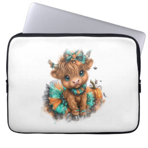 Highland Cow Farm Halloween Laptop Sleeve