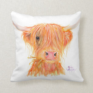 Highland Cow 'Fergus' Cushion by Shirley MacArthur