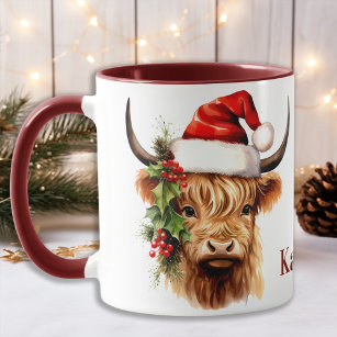 Highland Cow Festive Farm Animal Christmas  Mug