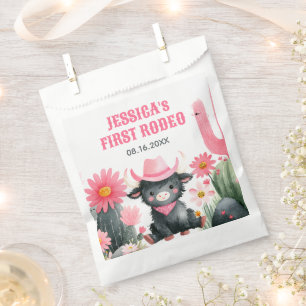 Highland Cow First Rodeo Country Kids' Birthday Favour Bag