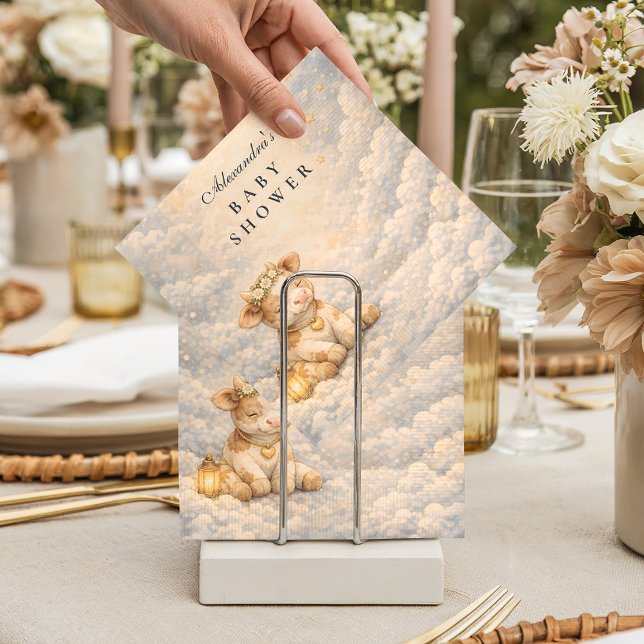 Highland Cow Floral Baby Shower Napkin (Creator Uploaded)