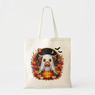 Highland cow ghost tote bag