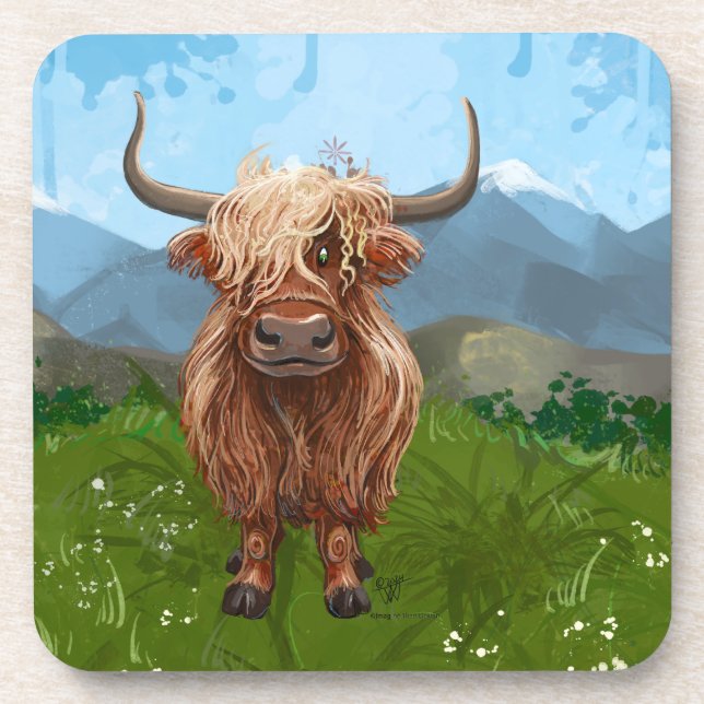 Highland Cow Gifts & Accessories Coaster (Front)