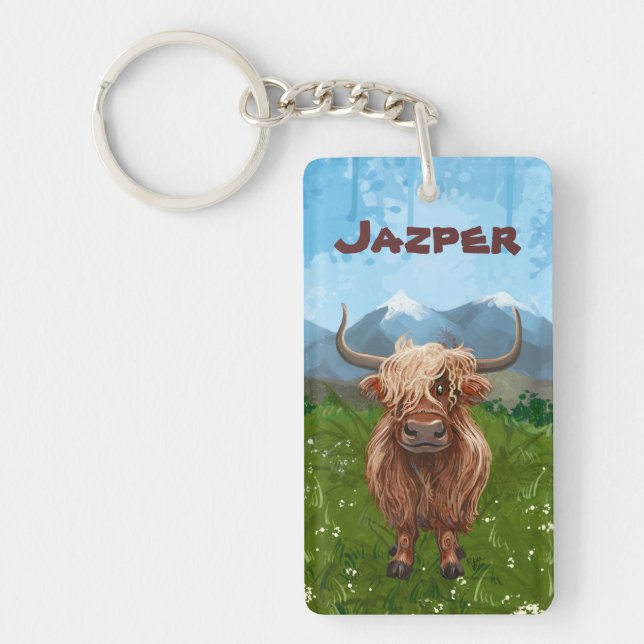 Highland Cow Gifts & Accessories Key Ring (Front)