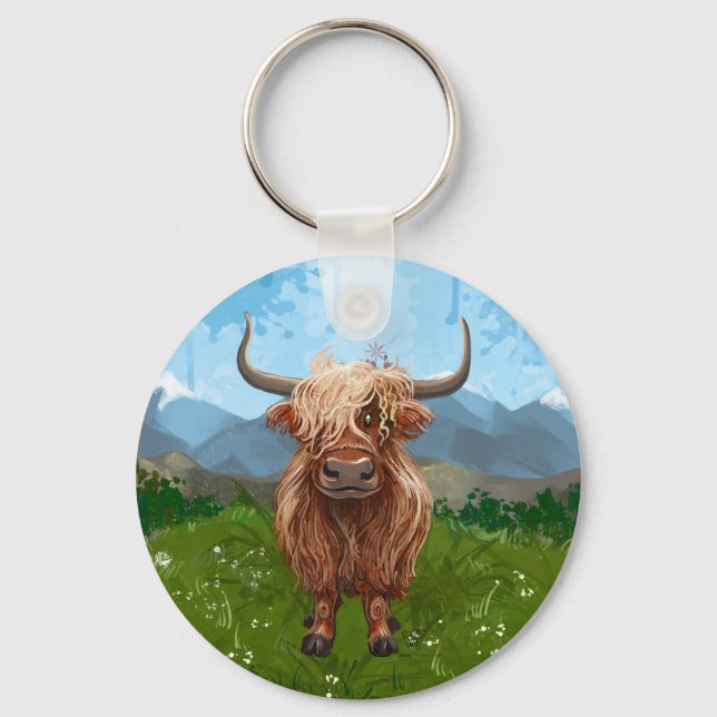 Highland Cow Gifts & Accessories Key Ring (Front)