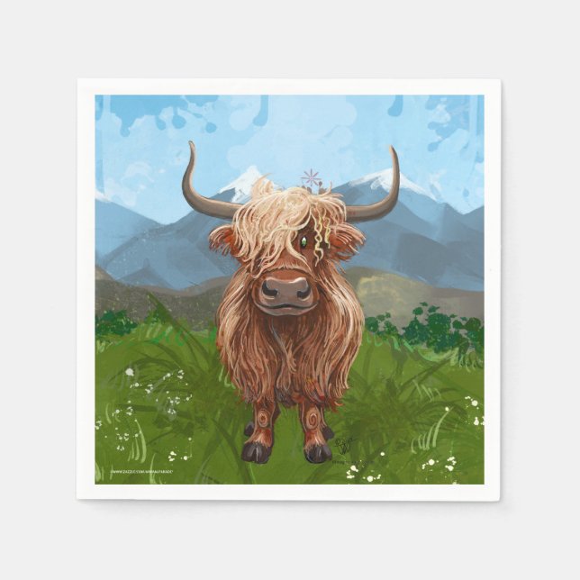 Highland Cow Gifts & Accessories Napkin (Front)