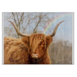 Highland Cow Glass Chopping Board