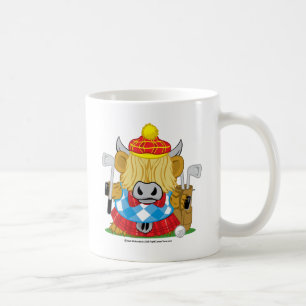 Highland Cow Golf Coffee Mug