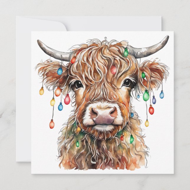 Highland Cow Greeting Card (Front)