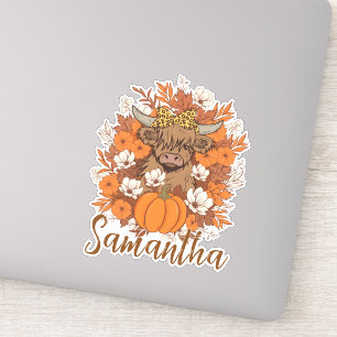 Highland Cow Halloween Autumn Personalised 