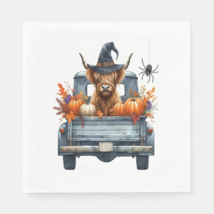 Highland Cow Halloween Fall Napkin