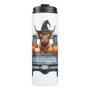 Highland Cow Halloween Fall Thermal Tumbler