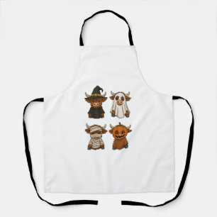 Highland Cow Halloween Funny Fall Spooky Apron