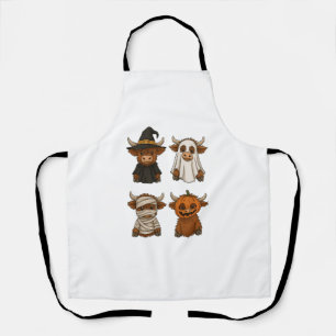 Highland Cow Halloween Funny Fall Spooky Apron