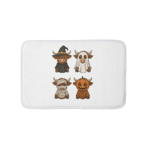 Highland Cow Halloween Funny Fall Spooky Bath Mat
