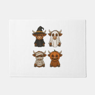 Highland Cow Halloween Funny Fall Spooky Doormat