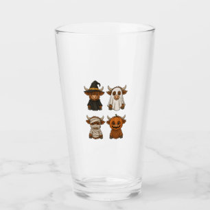 Highland Cow Halloween Funny Fall Spooky Glass