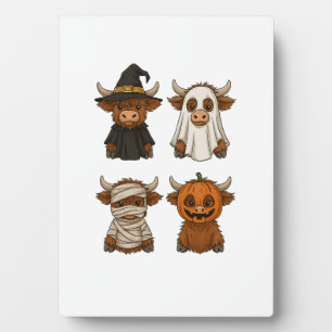 Highland Cow Halloween Funny Fall Spooky Plaque