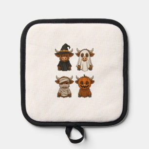 Highland Cow Halloween Funny Fall Spooky Pot Holder