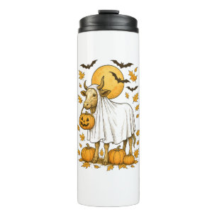 Highland Cow Halloween in Ghost Costume Thermal Tumbler