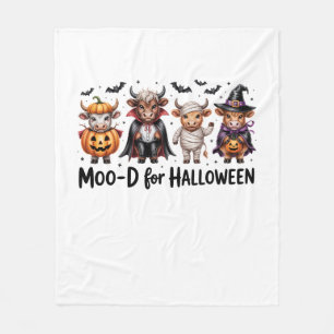 Highland Cow Halloween Spooky Season (2) Fleece Blanket