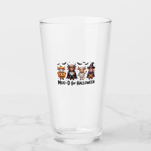 Highland Cow Halloween Spooky Season (2) Glass (Front)