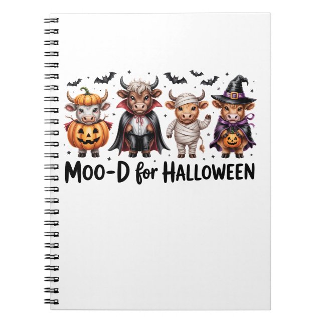 Highland Cow Halloween Spooky Season (2) Notebook (Front)