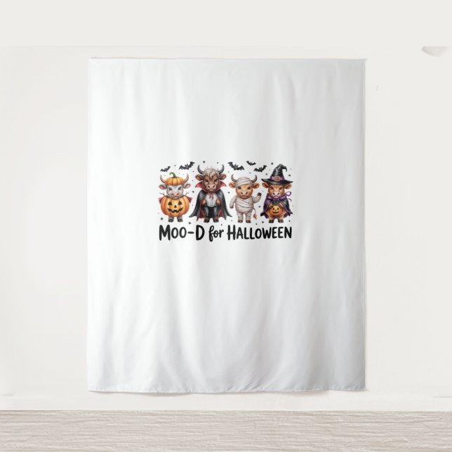 Highland Cow Halloween Spooky Season (2) Tapestry (Front)