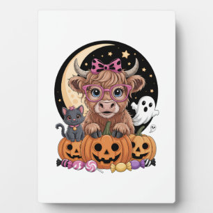 Highland Cow Halloween Spooky Season Plaque