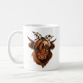 Highland Cow Head Design Coffee Mug