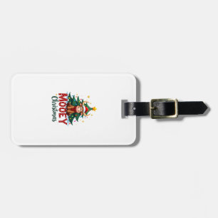 Highland Cow Heifer Santa Hat Mooey Christmas Tree Luggage Tag