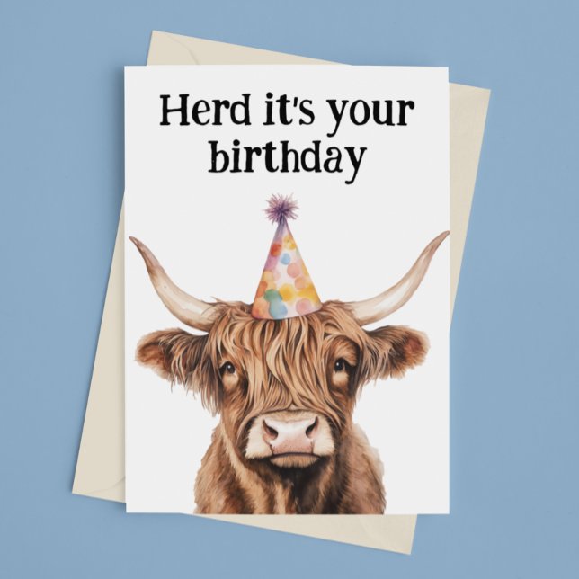 Highland cow Herd It's Your Birthday  Card (Creator Uploaded)