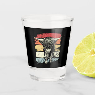 Highland Cow Highland Cows Retro Shot Glass