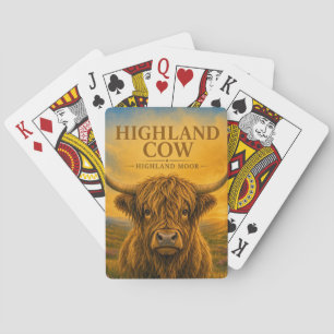 Highland Cow Highland Moor Wildlife Playing Cards