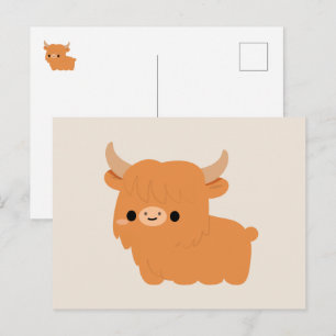 Highland Cow Holiday Postcard