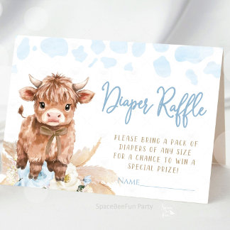 Highland Cow Holy Cow baby boy shower  Enclosure Card