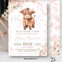Highland Cow Holy Cow baby shower girl