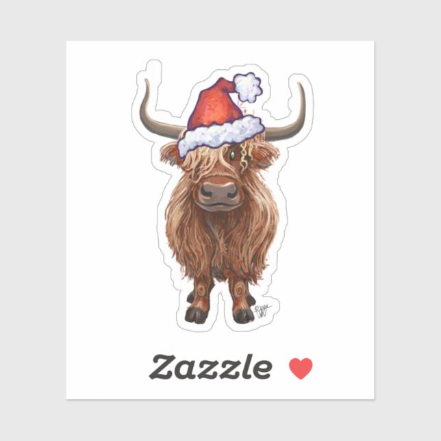 Highland cow in a Santa Hat (Sheet)