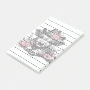 Highland Cow in Hat with Floral Decoration Post-it Notes