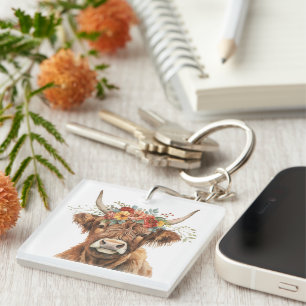 Highland Cow Key Ring