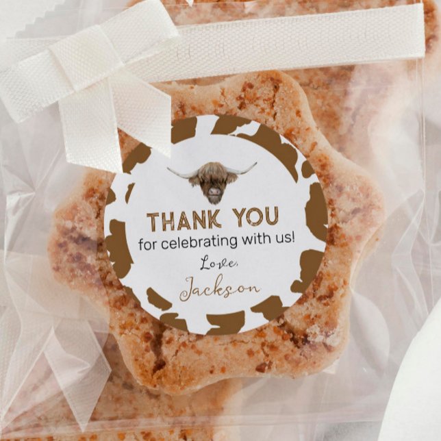 Highland Cow Labels Birthday Baby Shower (Creator Uploaded)