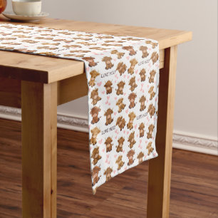 Highland Cow Love Moo Valentine Heart Table Runner